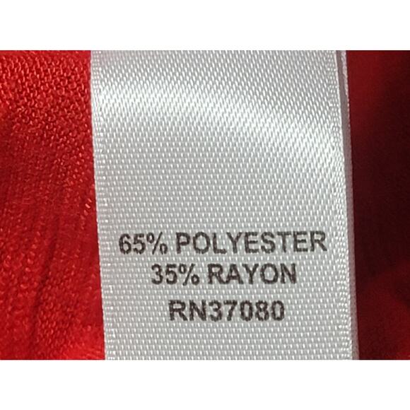 Cato Red Dolman 3/4 Sleeve Slub Knit Top Large Lightweight Soft Stretch - Picture 5 of 6